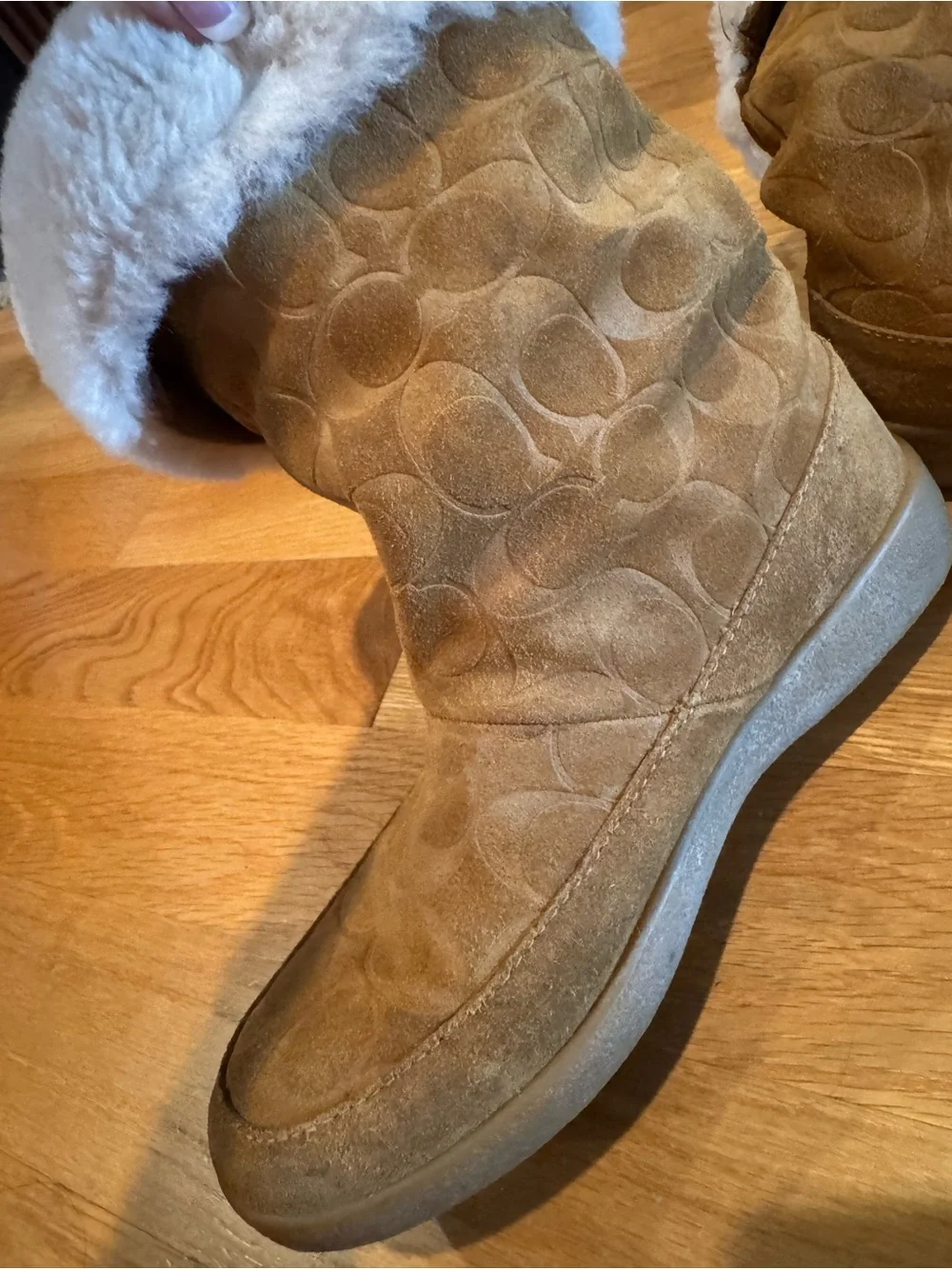 Coach “Teri” Winter Boots.  Versatile suede and sheared wool lined.